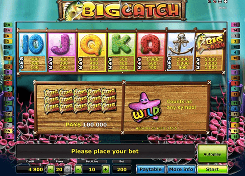 Символы слота Big Catch